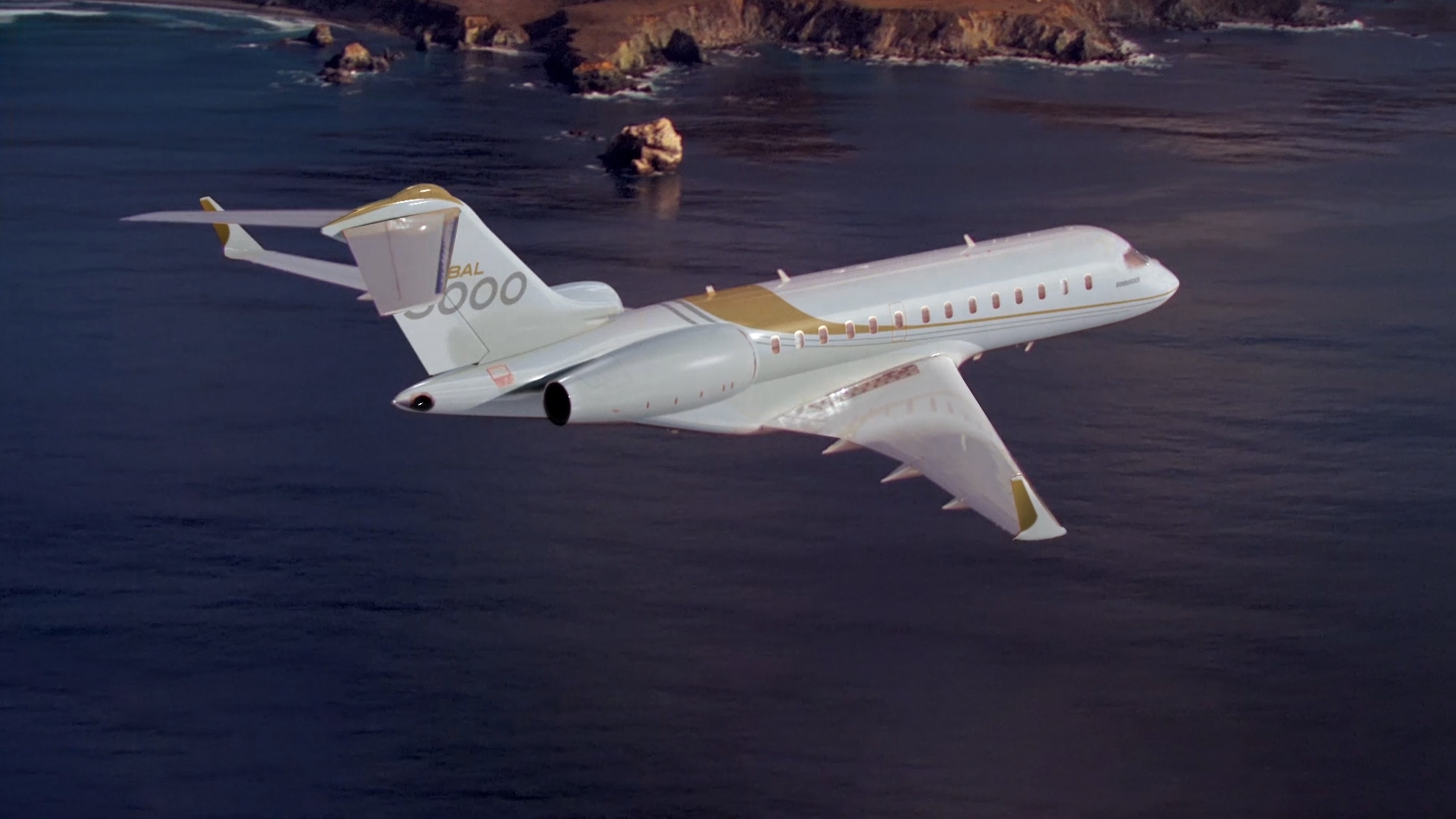 Global 5000 in flight