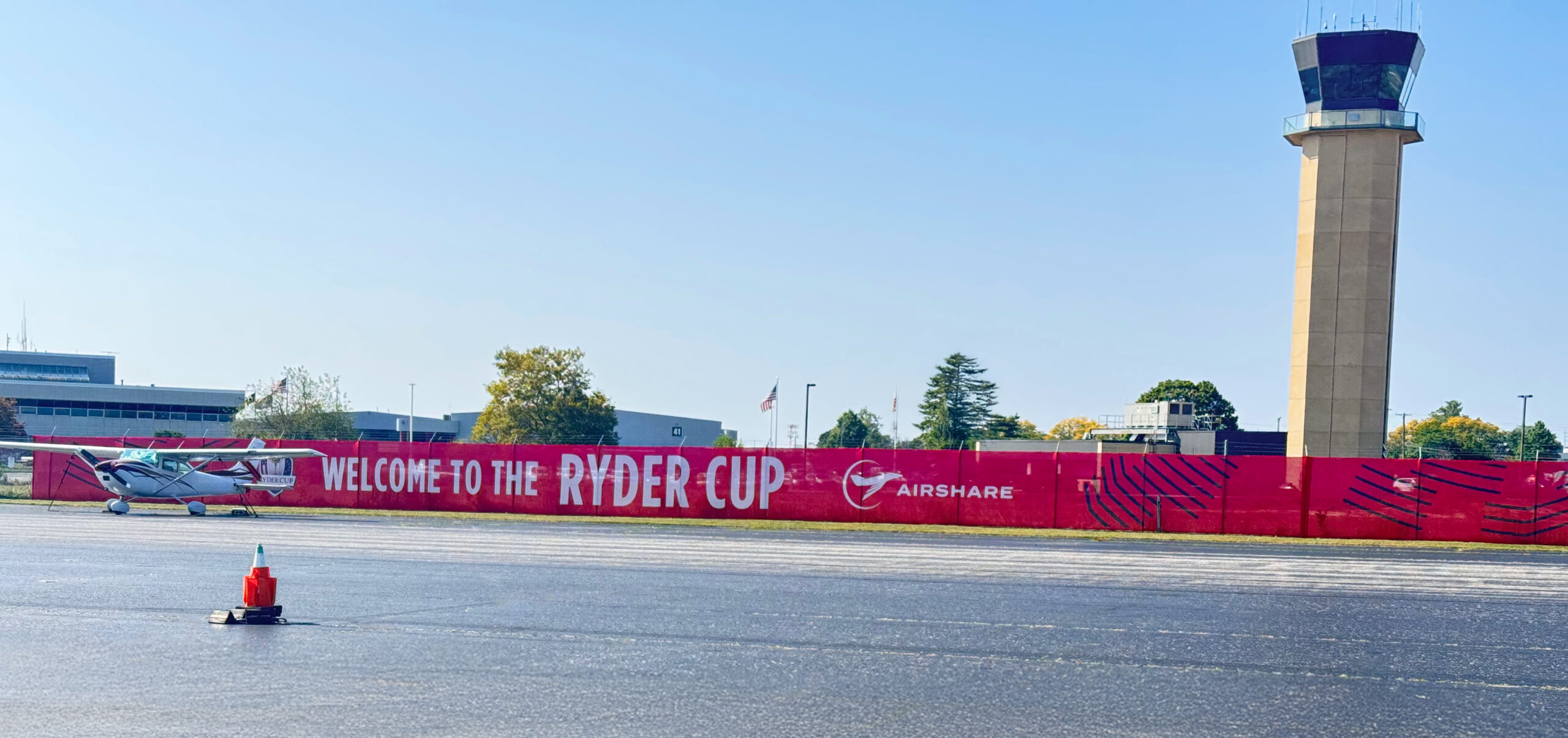 Airshare | Ryder Cup partnership signage at New York FBO.