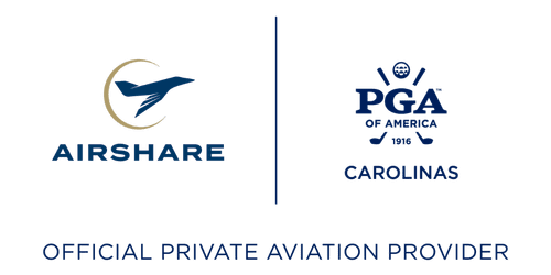 Airshare | PGAA Carolinas - Official Lockup Logo - Headline Reads: Official Private Aviation Provider