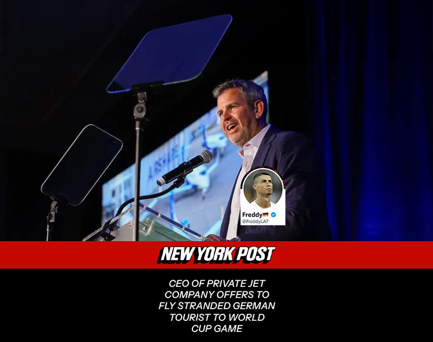 New York Post – Airshare CEO offers to fly stranded German tourist to soccer game